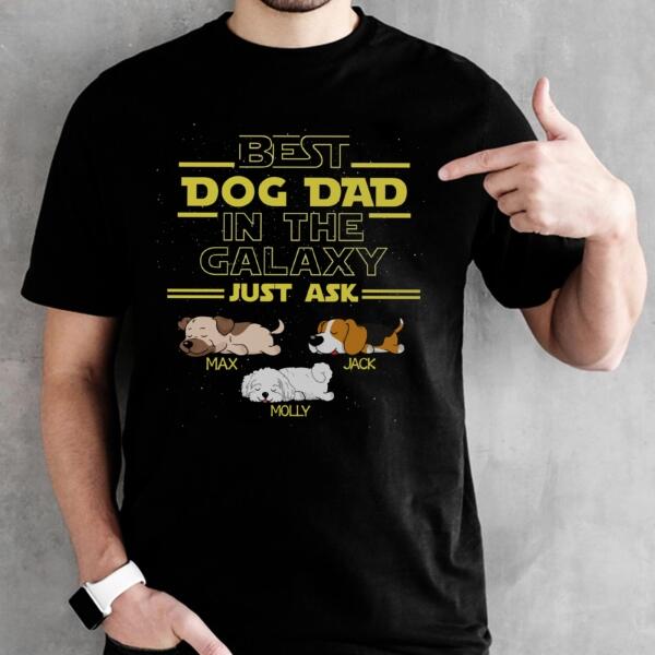 Best Dog Dad In The Galaxy Just Ask - Personalized T-Shirt, Sweatshirt