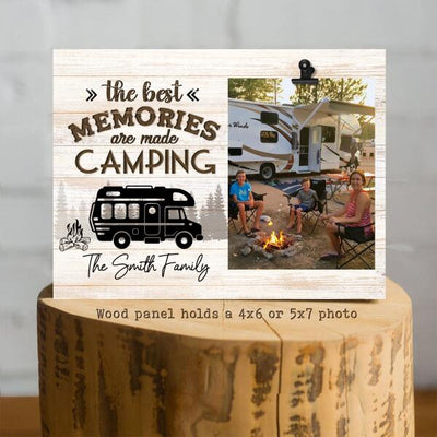 The Best Memories Are Made Camping Personalized Photo Wood Frame
