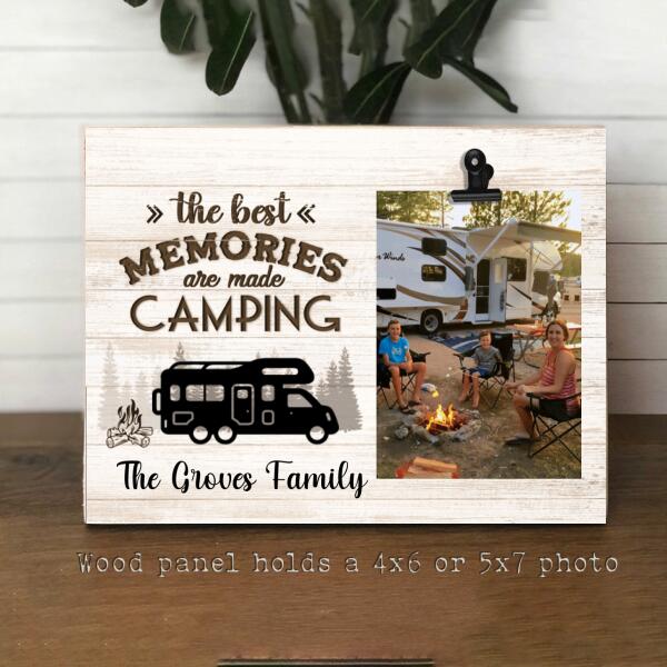 The Best Memories Are Made Camping Personalized Photo Wood Frame