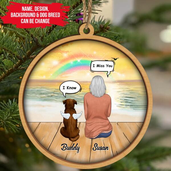 I Miss You Conversation Personalized Wooden Print Ornament