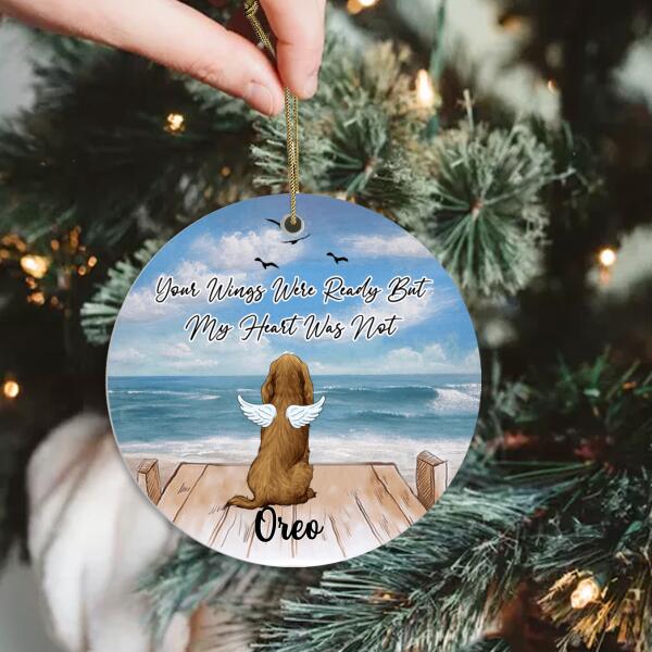 Your Wings Were Ready But My Heart Was Not 2 - Personalized Ceramic Ornament