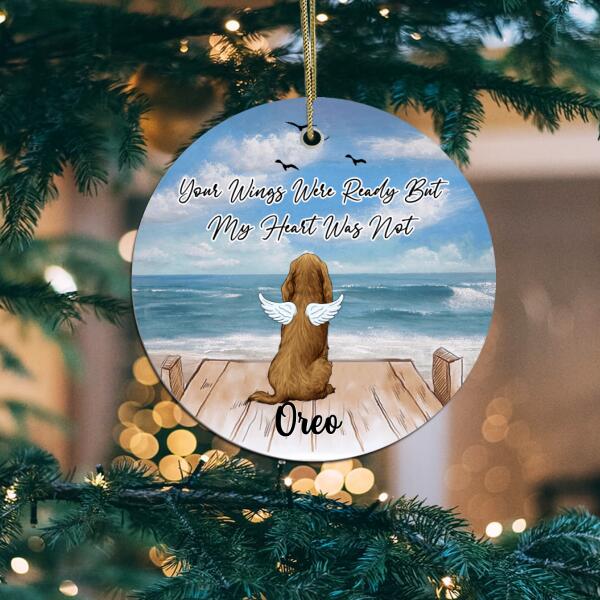 Your Wings Were Ready But My Heart Was Not 2 - Personalized Ceramic Ornament