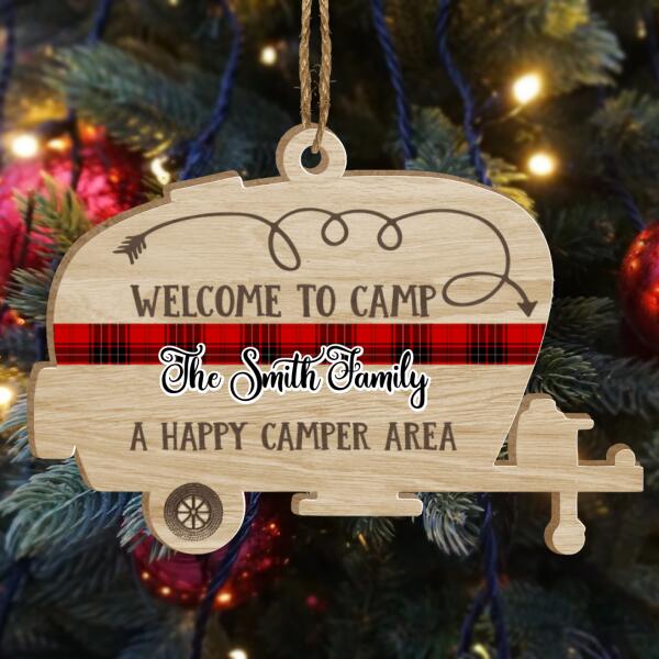 Personalized A Camping Happy Area Wooden Orament