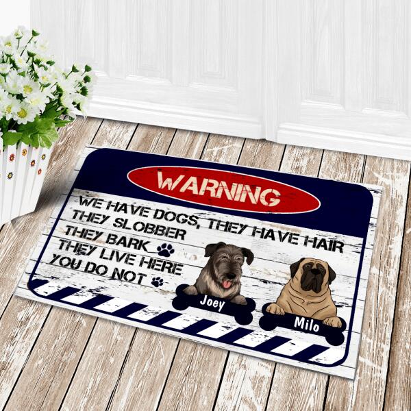 Warning We Have Dogs - Personalized Doormat
