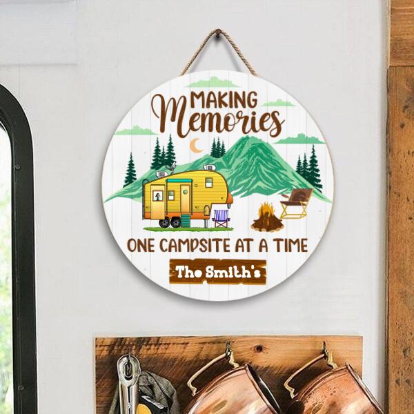 Making Memories One Campsite At A Time, RVS Camping, Personalized Door Sign