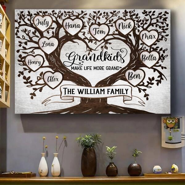 Grandkids Make Life More Grand, Personalized Canvas