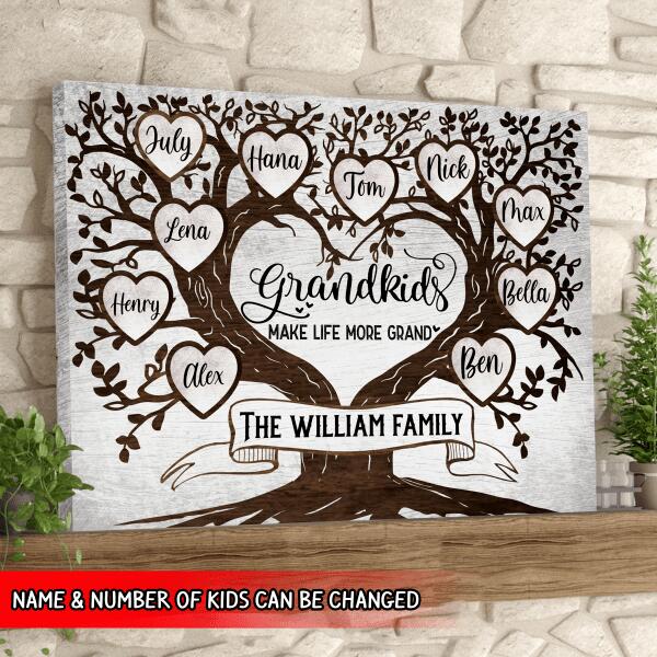 Grandkids Make Life More Grand, Personalized Canvas