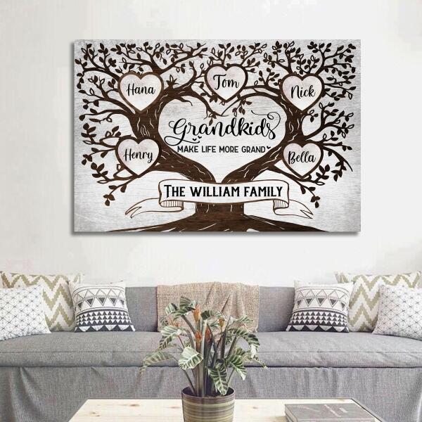 Grandkids Make Life More Grand, Personalized Canvas