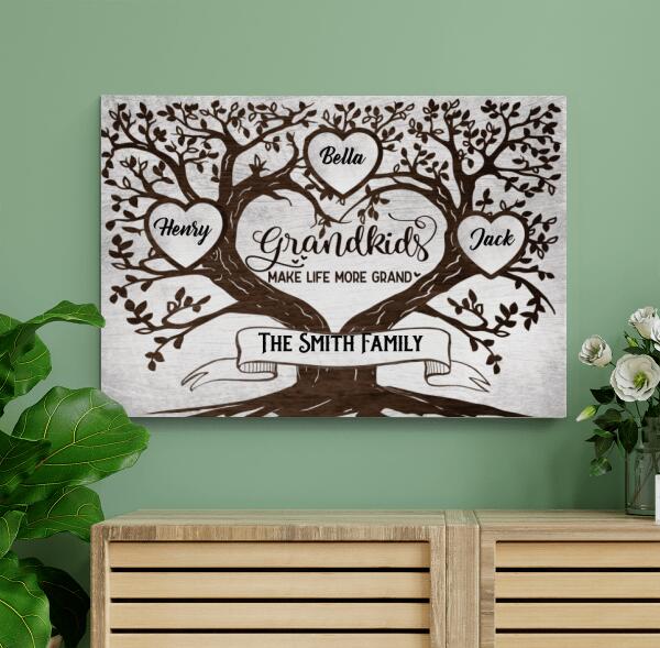 Grandkids Make Life More Grand, Personalized Canvas