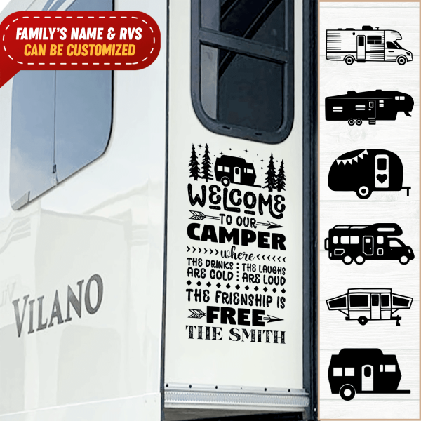 Welcome To Our Camper - Personalized Decal