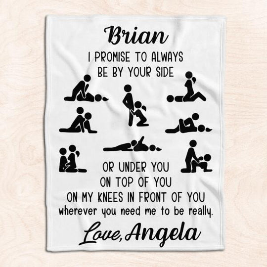 I Promise To Always Be By Your Side - Personalized Blanket, Pillow