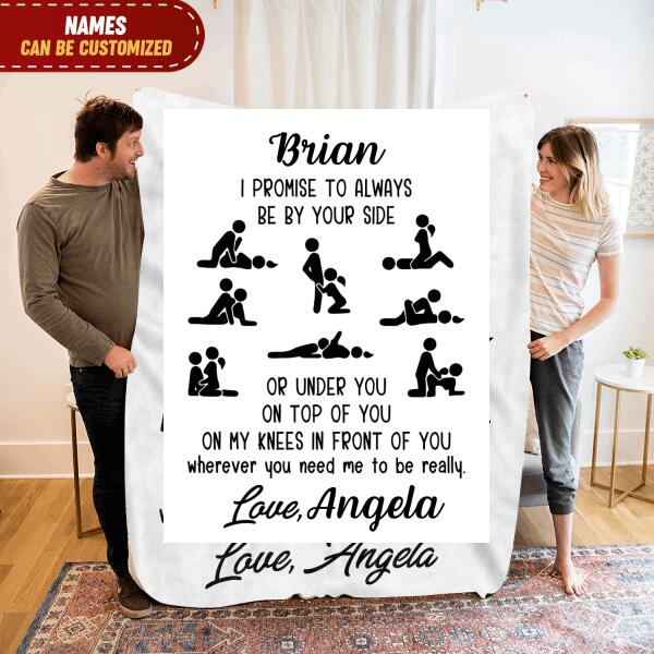 I Promise To Always Be By Your Side - Personalized Blanket, Pillow