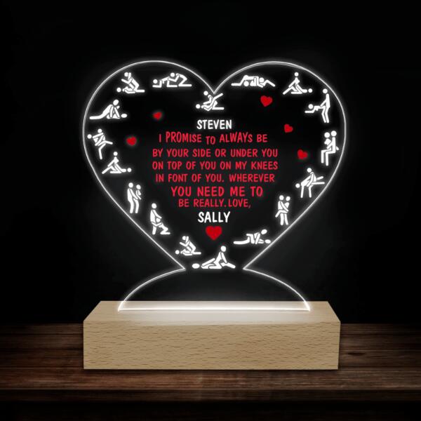 I Promise To Always Be By Your Side Personalized Acrylic One Side Print, Gift Ideas Fo Couple