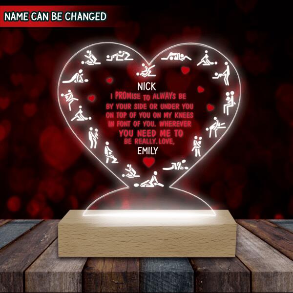 I Promise To Always Be By Your Side Personalized Acrylic One Side Print, Gift Ideas Fo Couple