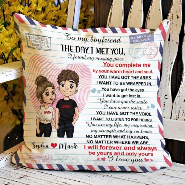 The Day I Met You Personalized Throw Pillow – Decorative Pillow (Insert Included)