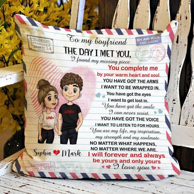 The Day I Met You Personalized Throw Pillow – Decorative Pillow (Insert Included)