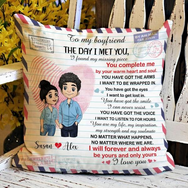 The Day I Met You Personalized Throw Pillow – Decorative Pillow (Insert Included)