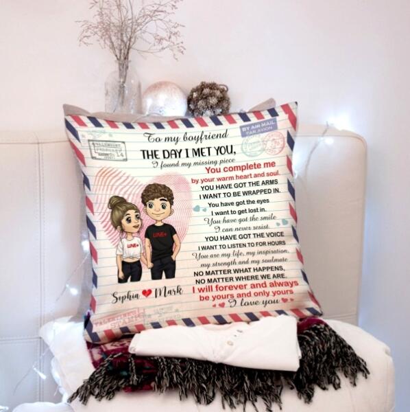 The Day I Met You Personalized Throw Pillow – Decorative Pillow (Insert Included)