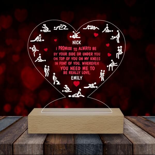 I Promise To Always Be By Your Side Personalized Acrylic One Side Print, Gift Ideas Fo Couple