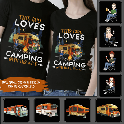 This Girl Loves Camping With Her Husband - Personalized T-shirt