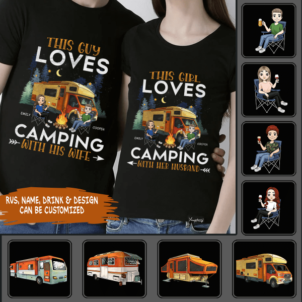 This Girl Loves Camping With Her Husband - Personalized T-shirt
