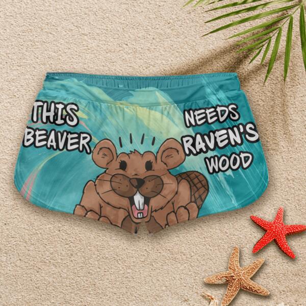 This Beaver Need To Wood - Blue Beach Personalized Short