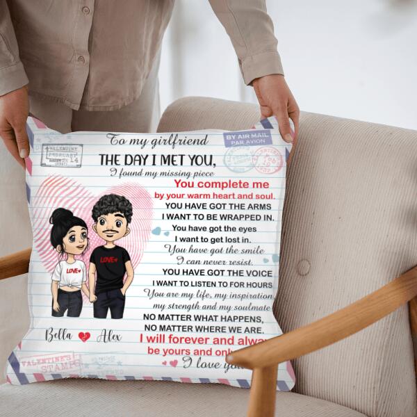 The Day I Met You Personalized Throw Pillow – Decorative Pillow (Insert Included)