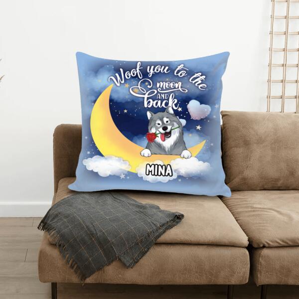 Woof You To The Moon And Back - Personalized Pillow