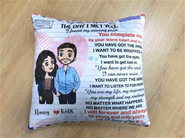 The Day I Met You Personalized Throw Pillow – Decorative Pillow (Insert Included)