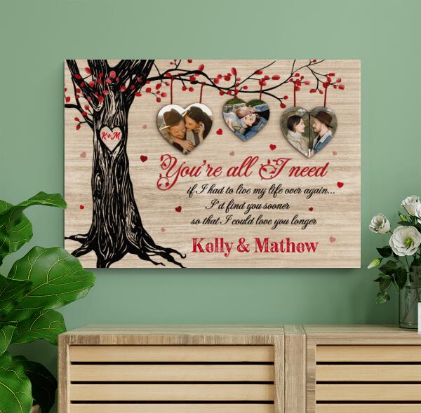 You're All I Need, Valentine's Day, Canvas For Couple, Personalized For Canvas