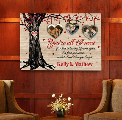 You're All I Need, Valentine's Day, Canvas For Couple, Personalized For Canvas