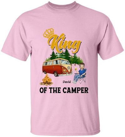 King Queen Of The Camper, Camping For Couple, For Valentine's Day, Personalized T-shirt