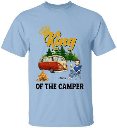 King Queen Of The Camper, Camping For Couple, For Valentine's Day, Personalized T-shirt