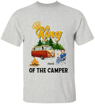 King Queen Of The Camper, Camping For Couple, For Valentine's Day, Personalized T-shirt
