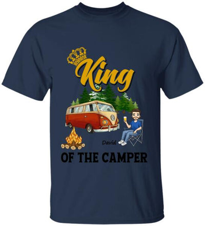 King Queen Of The Camper, Camping For Couple, For Valentine's Day, Personalized T-shirt