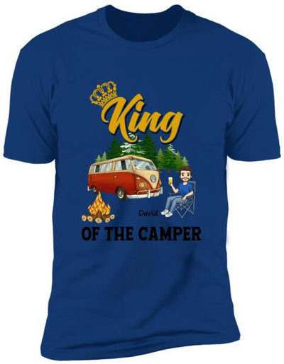King Queen Of The Camper, Camping For Couple, For Valentine's Day, Personalized T-shirt