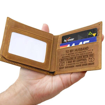 To My Husband Meeting You Was Fate Becoming Your Wife Was A Choice  Engraved Men’s - Personalized Wallet