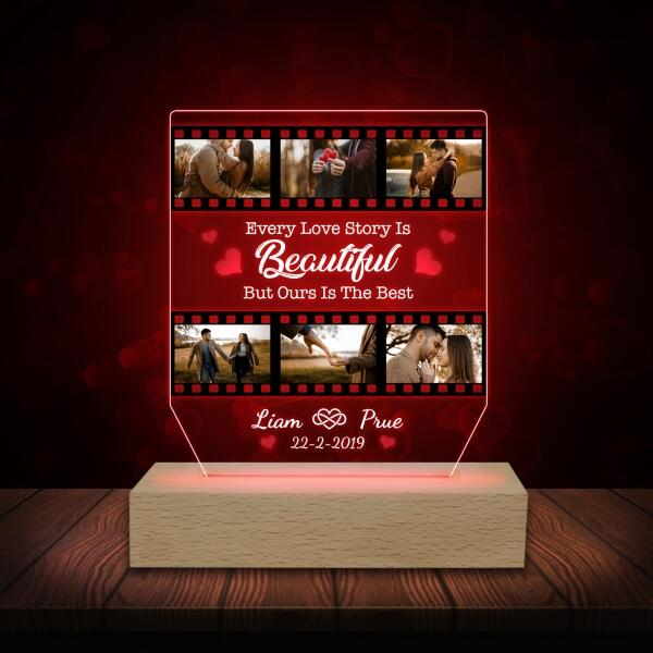 Every Love Story Is Beautiful, But Ours Is The Best - Personalized Acrylic Lamp