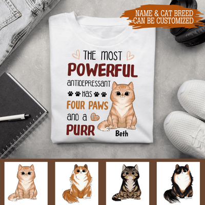 The Most Powerful Antidepressant Has Four Paws And A Purr Personalized T-Shirt