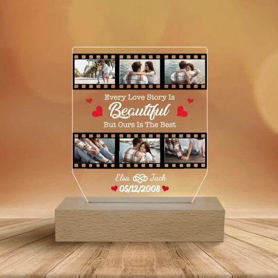 Every Love Story Is Beautiful, But Ours Is The Best - Personalized Acrylic Lamp