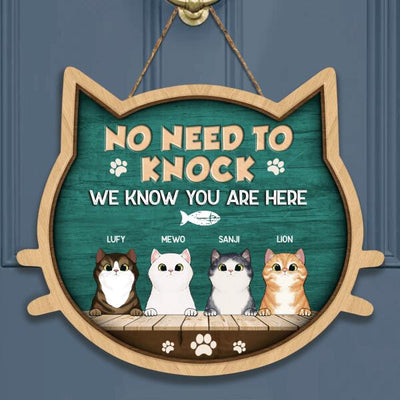 Welcome To Our Home, The Humans Just Live Here With Us - Personalized Door Sign
