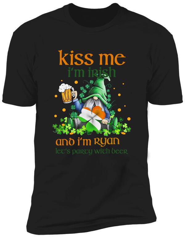 Kiss me, I'm Irish, Let's Party With Beer, For Patrick's Day - Personalized T-shirt