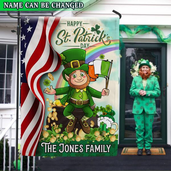 Happy Saint Patrick's Day Personalized Garden Flag