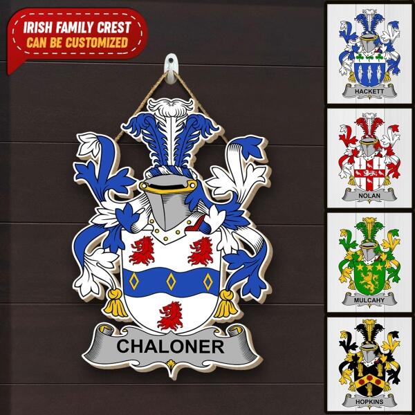 Irish Family Crest St Patricks Day - Personalized Door sign