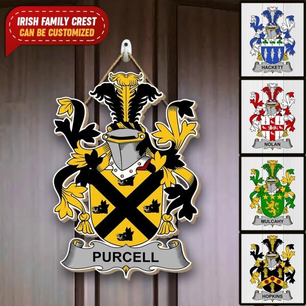 Irish Family Crest St Patricks Day - Personalized Door sign