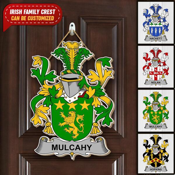 Irish Family Crest St Patricks Day - Personalized Door sign