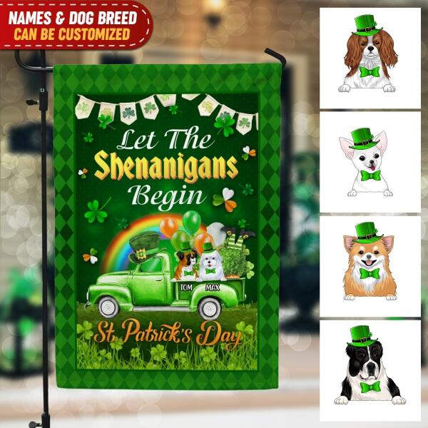 Let The Shenanigans Begin - Personalized Garden Flag For ST Patrick's Day