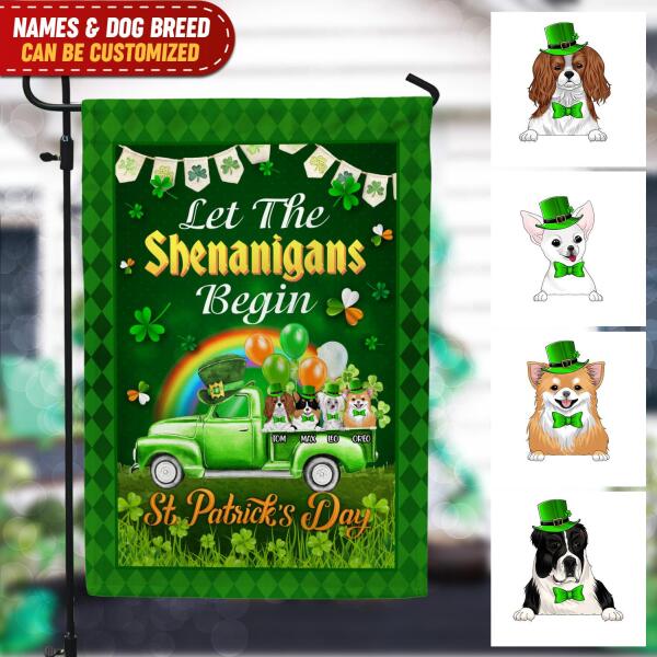 Let The Shenanigans Begin - Personalized Garden Flag For ST Patrick's Day