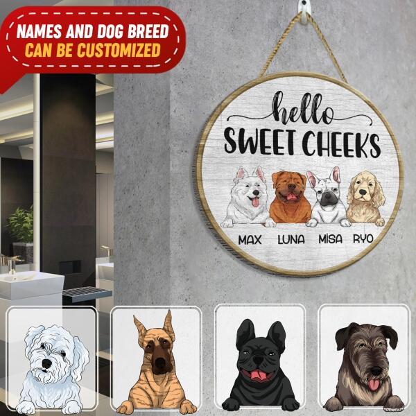 Hello Sweet Cheeks Personalized Wooden Door Sign