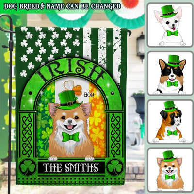 Personalized Irish For Dog Lovers, For ST. Patrick's Day, Personalized Garden Flag